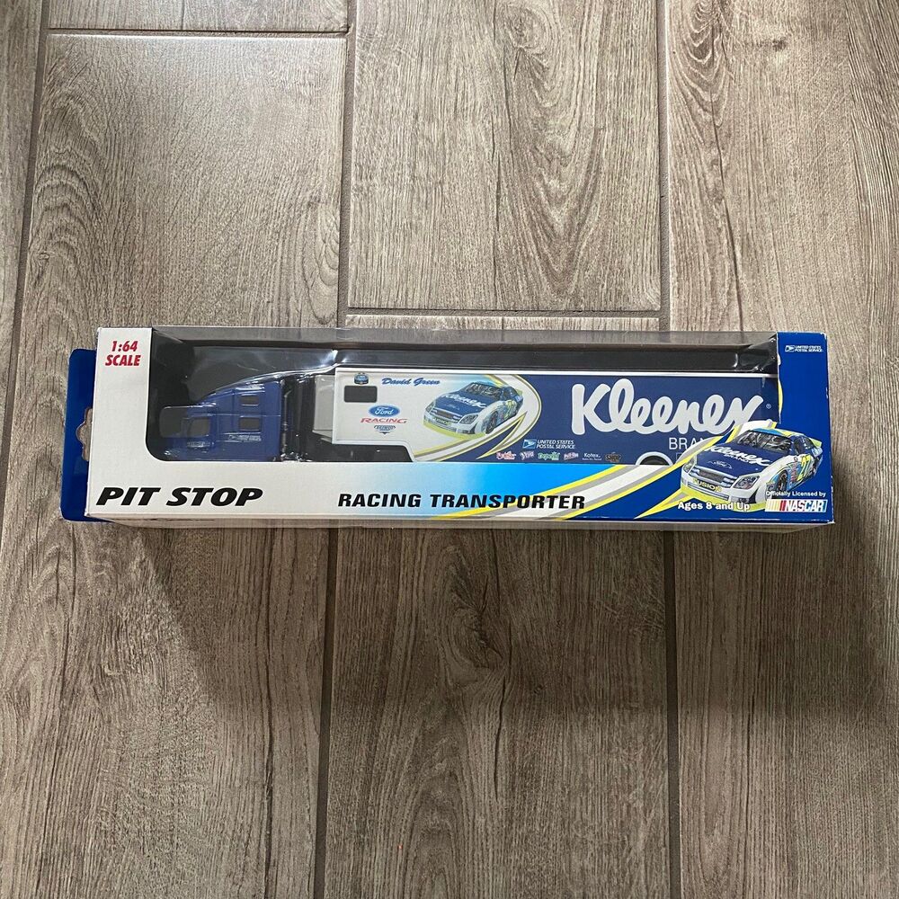 NASCAR #27 USPS Kleenex Hauler Racing Transporter Truck Trailer 1:64 Motorsports
